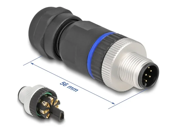 DELOCK M12 Steckverbinder A-kodiert 8P