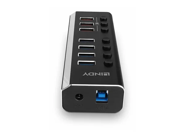 LINDY 4 Port USB 3.0 Hub mit 3 Schnellad