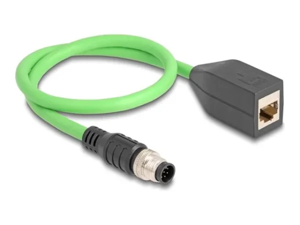 DELOCK M12 Kabel A-kodiert 8Pin PUR 0,5m