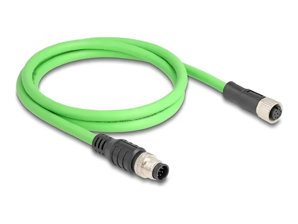 DELOCK M12 Kabel A-kodiert 8 Pin PUR 1m