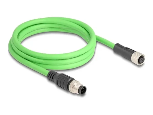 DELOCK M12 Kabel A-kodiert 8 Pin PUR 2m