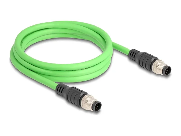 DELOCK M12 Kabel A-kodiert 8 Pin PUR 2m