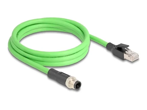 DELOCK M12 Kabel D-kodiert 4 Pin PUR 2m