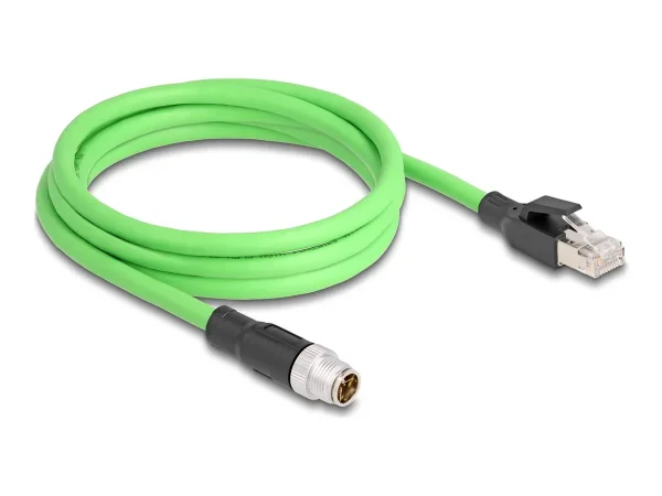 DELOCK M12 Kabel X-kodiert 8 Pin PUR 2m