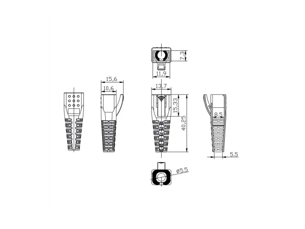 ROLINE Knickschutztulle fur RJ-45 10Stk