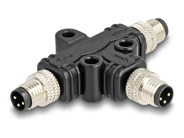 DELOCK M8 T-Splitter A-kod 3 Pin zu 2 x