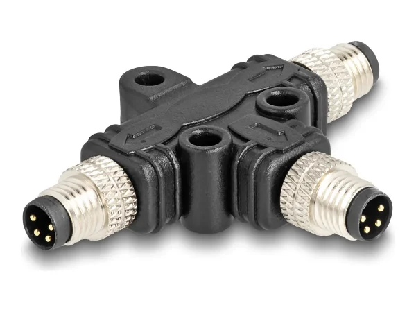 DELOCK M8 T-Splitter A-kod 4 Pin zu 2 x