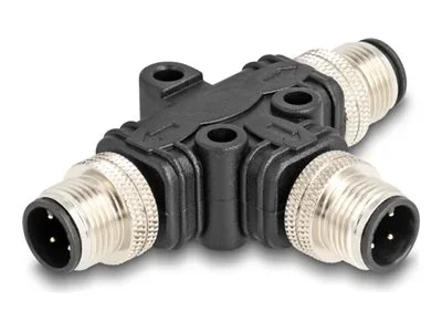 DELOCK M12 T-Splitter A-kod 4 Pin zu 2 x