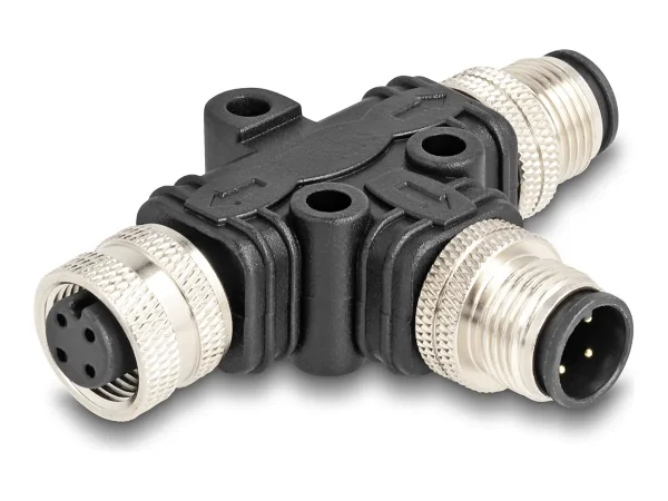 DELOCK M12 T-Splitter A-kod 4 Pin zu 1 x