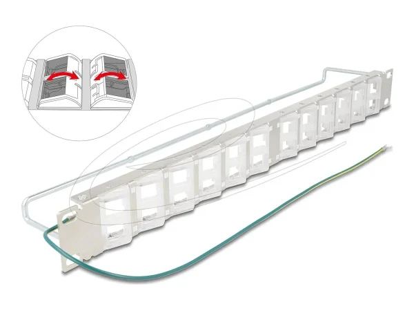 DELOCK 48,26cm Keystone Patchpanel 24P