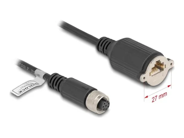 DELOCK M12 Kabel A-kodiert 8 Pin 5 m