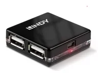 LINDY USB 2.0 Mini Hub 4 Port, 4x4cm