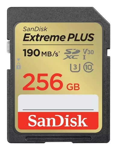 Extreme Plus 256GB SDXC Memory Card 190MB/S 130MB/S Uhs-I CL 10