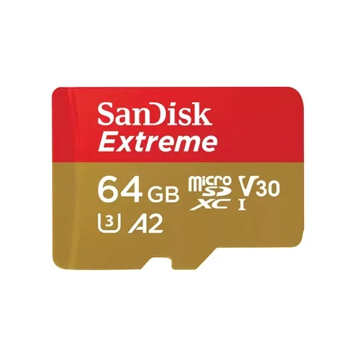 Extreme Microsdxc 64GB+SD Adapter 170MB/S 80MB/S A2 C10 V3
