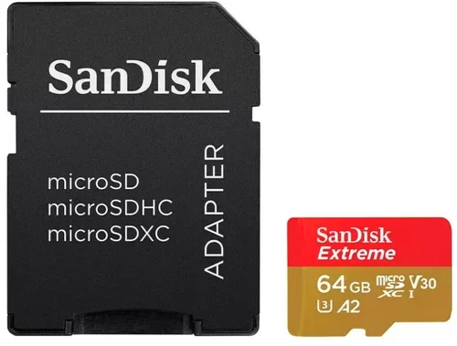 Extreme Plus Microsdxc 64GB+SD Adapter 200MB/S 90MB/S A2 C10 V3