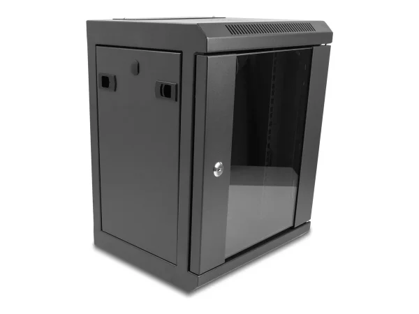 DELOCK 10 Netzwerkschrank Glastür 8 HE