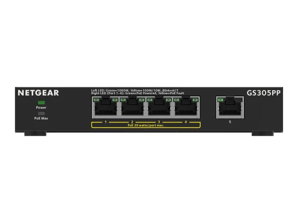 NETGEAR 5PT POE/POE+ GIGE Unmngd Switch