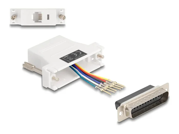 DELOCK D-Sub 25 Pin Stecker zu RJ12 Buc