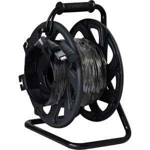 InLine® HDMI Kabeltrommel, AOC HDMI 2.1 Kabel, 8K @ 60Hz, schwarz, 50m