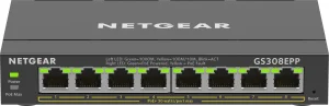 NETGEAR 8-Port Gigabit Ethernet High-Power PoE+ Plus Switch (GS308EPP) Managed L2/L3 Gigabit Ethernet (10/100/1000) Power over Ethernet (PoE) Schwarz
