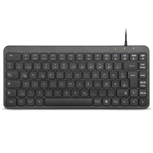 Perixx PERIBOARD-414 B DE, kabelgebundene Mini USB Tastatur, leise Tasten