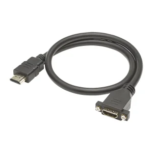 HDMI fm Einbau<>HDMI male, 50cm, schwarz