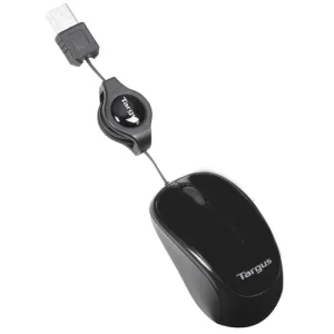 TARGUS MOUSE RETRACTABLEWIRED BLUETRACE TRAVEL MOUSE BLACK