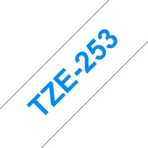 TZE-253 LAMINATED TAPE 24MM 8M BLUE ON WHITE