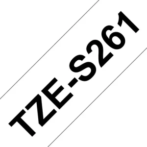 TZE-S261 LAMINATED TAPE 36 MM BLACK ON WHITE / EXTRA STRONG