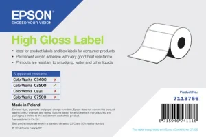 HIGH GLOSS LABEL DIE-CUT ROLL 76MM X 51MM 610 LABELS