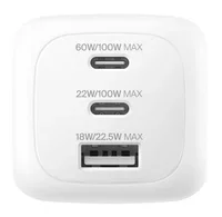 BOOSTCHARGE 100W 2C1A WALL CHARGER WITH INTERCHANGABLE PLUG