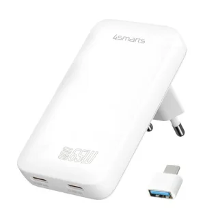 LADEGER.FLATPLUG SLIM DUAL 65W GAN 2C WEI