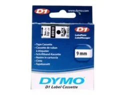 D1-TAPE 9MM X 7M BLACK ON TRANSPARENT