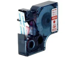 D1-TAPE 12MM X 7M RED ON WHITE