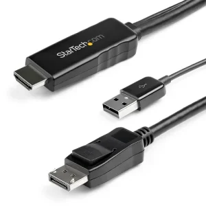 4K HDMI TO DISPLAYPORT CABLE 4K 30HZ - USB-POWERED