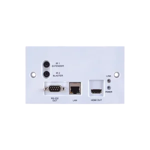 4K60 (4:2:0) HDMI over HDBaseT Wallplate Receiver with IR, RS-232, PoC (PD) & LAN (2 Gang UK)