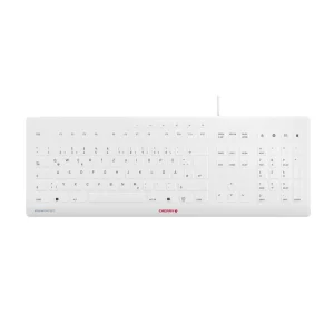 CHERRY Keyboard STREAM PROTECT [DE] white grey mit hochwertiger Schutzmembran