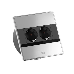 BACHMANN SENSE Edelstahl-Optik 2xCEE7/3, L=2,0m AEH