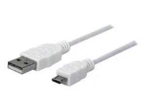 MH USB Kabel A-/Micro-B-Steck. 1,8m weis