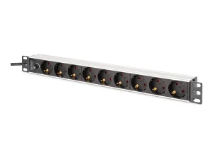 DIGITUS 1U Alu PDU rackmount. 8x