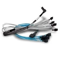 BC Kabel 1x SFF8654 x8 -> 2x SFF8643 x4 SAS/SATA intern 1m Kabel SlimSAS -> MiniSASHD für SAS/SATA Laufwerke