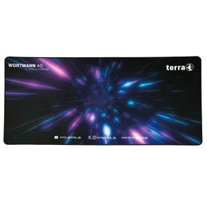 TERRA Mousepad XXL PURE Gaming black/purple schwarze Umkettelung, 900 x 400 x 3 mm