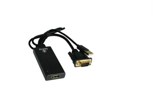 TERRA VGA zu HDMI Adapter mit Audio schwarz/black  USB Typ-A Anschluss