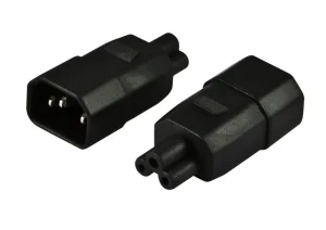 Netzkabel 230V Adapter C14-Stecker -> C5-Buchse (Mickey-Mouse/Kleeblatt)