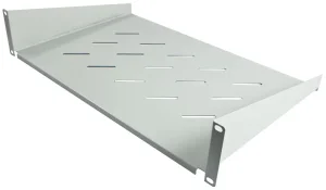 ALLNET 19" zbh. Fachboden, T300mm/2HE, Lichtgrau, Frontmontage,