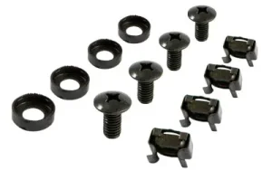 ALLNET 19" zbh. Befestigungsset, Käfigmuttern+Schrauben, 100-Pack, M6, Schwarz,