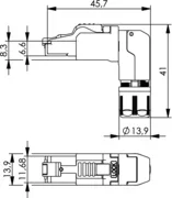 Telegärtner Stecker, TP/RJ45, Feldkonfektionierbar, CAT6A, MFP8-4x90, T568A, gewinkelt,
