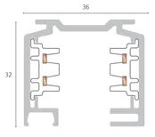 Synergy 21 by EUTRAC 3~AUFBAUSCHIENE, Silber, 1 meter
