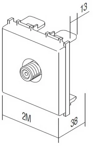 TEM Serie Modul Steckdosen SOCKET TV BASIC0dB 2M PW