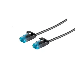 Patchkabel RJ45, CAT6 250Mhz, 7.0m schwarz, UTP(U/UTP) PVC, slimline d=3,5mm,